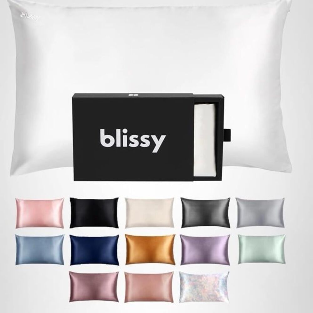 Blissy Silk Pillowcase 100% Pure Mulberry Silk in Blissy White Standard Size